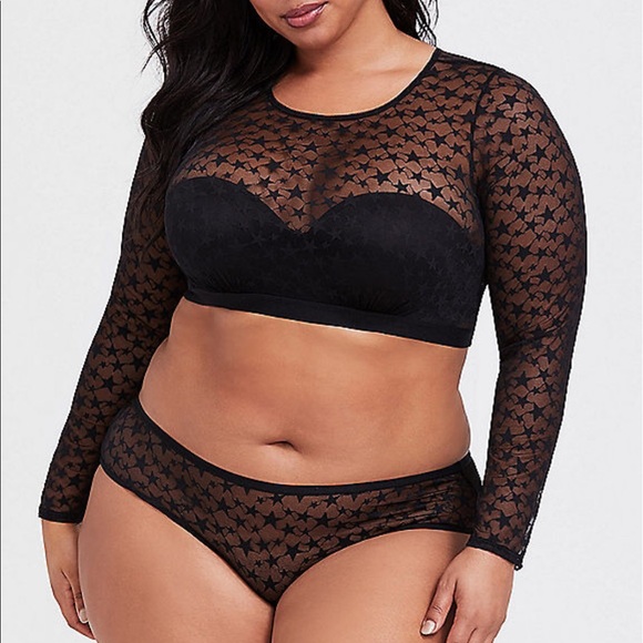 torrid Other - Black Sheer Star Bralette/ Panty